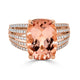 6.72ct Morganite ring with 0.62tct diamonds set in 14K rose gold