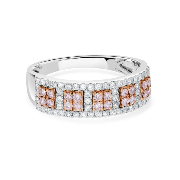 0.35tct Yellow Diamond Ring With 0.22tct Diamonds Set In 18k Two Tone Gold