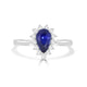 1.13ct Sapphire Ring with 0.25tct Diamond s set in 14K White Gold