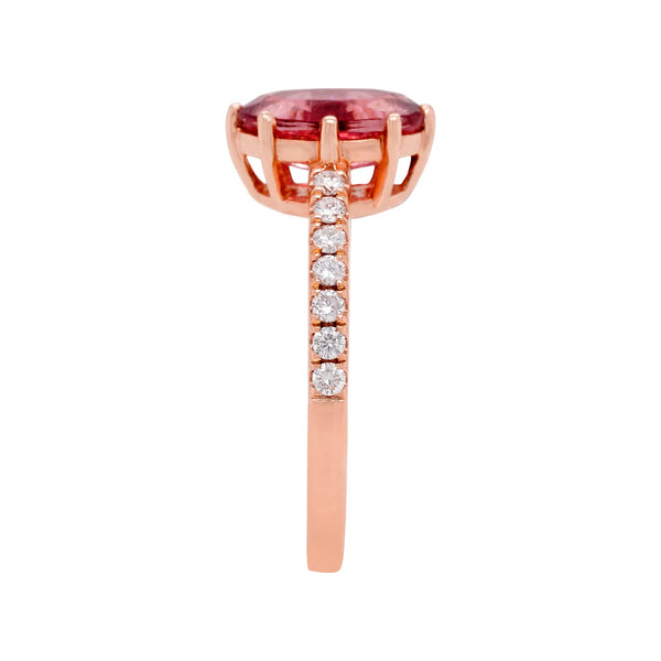 1.92ct Tourmaline Ring With 0.23tct Diamonds In 14K Rose Gold