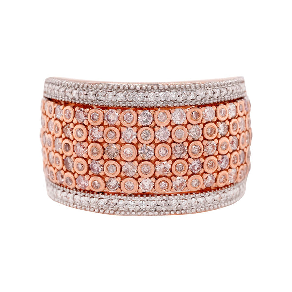 1.03Tct Pink Diamond With 0.19Tct White Diamonds In 14K Rose Gold Band