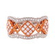 0.50Tct Pink Diamond Band With 0.17Tct White Diamonds In 18K Rose And White Gold