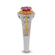0.70ct Ruby ring with 0.44ct diamonds set in 14KW-22K two tone gold