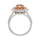 Rare 0.73Tct Pink Diamond Ring Compliemented By 0.47Tct Accents In 18K Two Tone Gold