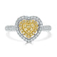 0.21tct Yellow Diamond ring with 0.50tct diamonds set in 18kt two tone gold