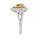 Rare 0.70 Yellow Diamond Ring Complimented By 1Tct Accent Diamonds Set In Two Tone Gold