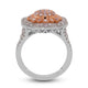 0.56tct Pink Diamond ring with 0.69tct Diamond accents set in 18K two tone