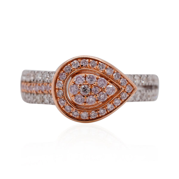 0.31Ct Pink Diamond Ring Wtih 0.26Tct Diamonds In 18K Two Tone Gold