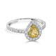 0.23ct Yellow Diamond ring with 0.58tct diamonds set in 18K two tone gold