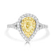 0.5ct Yellow Diamond Rings with 0.63tct Diamond set in 14K Two Tone Gold
