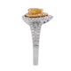 0.50ct Yellow Diamond ring with 0.57tct diamonds set in 18K two tone gold