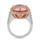 12.86ct Morganite ring with 0.97ct diamonds set in 14K two tone gold