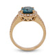 4.86ct Blue Zircon Rings with 0.54tct Diamond accents set in 14K yellow gold