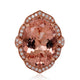 13.42ct Morganite ring with 0.35ct diamonds set in 14K two tone gold