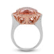 13.42ct Morganite ring with 0.35ct diamonds set in 14K two tone gold