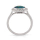 Bezel Set 0.75Ct Black Opal Ring With 0.17Tct Diamond Halo In 14Kt White Gold