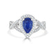 1.13ct Sapphire Ring with 0.34tct Diamond s set in 14K White Gold
