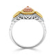 0.62tct  Diamonds ring with 0.13tct diamonds set in 14kt two tone gold