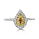 0.20ct Yellow Diamond ring with 0.40tct accent diamonds set in 18K two tone gold
