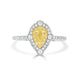 0.22tct Yellow Diamond Ring with 0.34tct Diamonds set in 14K Two Tone gold