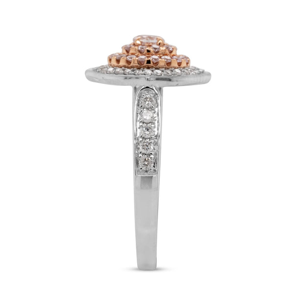 0.74Tct Pink Diamond Ring with 0.58tct Diamonds In 18K Two Tone Gold