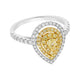 0.15tct Yellow Diamonds Ring With 0.65tct Diamonds Set In 18K Two Tone Gold