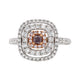 0.18Ct Pink Diamond Ring With 0.68 Diamond Accents In 18K Two Tone Gold