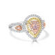 0.13tct Pink Diamond Ring with 0.5tct Diamonds set in 14K Two Tone gold
