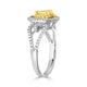 0.51tct Yellow Diamond Ring with 0.41tct Diamonds set in 14K Two Tone Gold