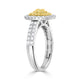 0.09ct Yellow Diamond Ring with 0.86ct Diamonds set in 14K Two Tone Gold