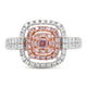 0.12Ct Pink Diamond Ring With 0.79Tct Diamonds In 18K Two Tone Gold