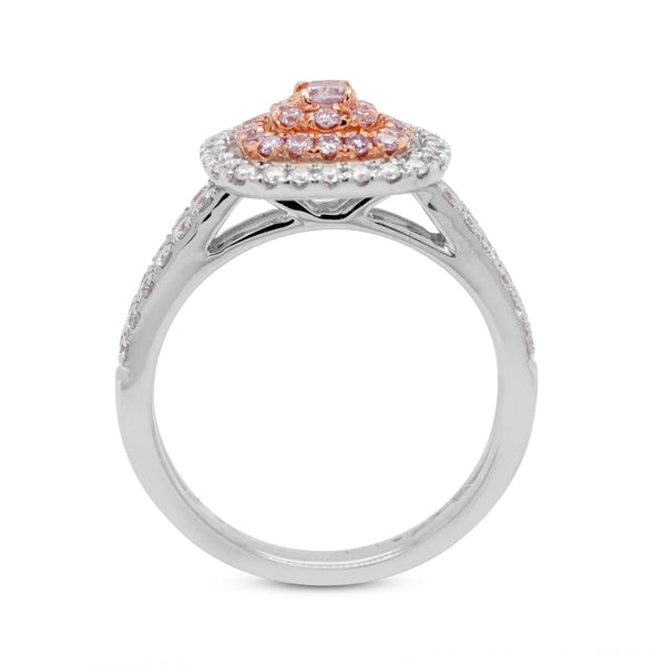 0.12Ct Pink Diamond Ring With 0.79Tct Diamonds In 18K Two Tone Gold