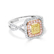 0.13tct Yellow Diamond Ring with 0.73tct Diamonds set in 14K Two Tone Gold