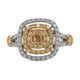 0.19Ct Yellow Diamond Ring With 0.77Tct Diamonds In 18k Two Tone Gold