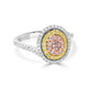 0.13 Pink Diamond Rings with 0.64tct Diamond set in 14K Two Tone Gold