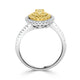 0.21tct Yellow Diamond Ring with 0.53tct Diamonds set in 14K Two Tone gold