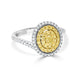 0.21tct Yellow Diamond Ring with 0.53tct Diamonds set in 14K Two Tone gold
