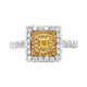 0.10Ct Yellow Diamond Ring With 0.53Tct Diamonds In 18K Two Tone Gold