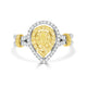 0.12ct Yellow Diamond Ring with 0.88tct Diamonds set in 14K Two Tone Gold
