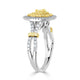 0.12ct Yellow Diamond Ring with 0.88tct Diamonds set in 14K Two Tone Gold