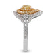 0.20ct Yellow Diamond ring with 0.72tct diamonds set in 18K two tone gold