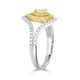 0.23tct Yellow Diamond Ring with 0.63tct Diamonds set in 14K Two Tone gold