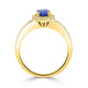1.46ct sapphire Ring with 0.27tct Diamonds set in 14K Yellow Gold