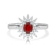 0.19Ct Ruby Ring With 0.19Tct Diamonds Set In 14K White Gold