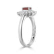 0.19Ct Ruby Ring With 0.19Tct Diamonds Set In 14K White Gold
