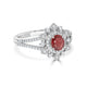 0.60Ct Ruby Ring With 0.31Tct Diamonds Set In 18K White Gold