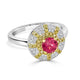1.01ct Spinel ring with 0.37tct diamonds set in 14K two tone gold
