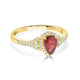 0.92Ct Ruby Ring With 0.23Tct Diamonds Set In 18K Yellow Gold