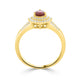 0.58Ct Ruby Ring With 0.23Tct Diamonds Set In 18K Yellow Gold