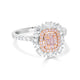 0.24ct Pink Diamond Ring With 0.93tct Diamonds Set In 18kt Two Tone Gold
